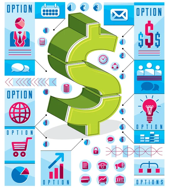 Composição de elementos infográficos criativos —  Vetores de Stock