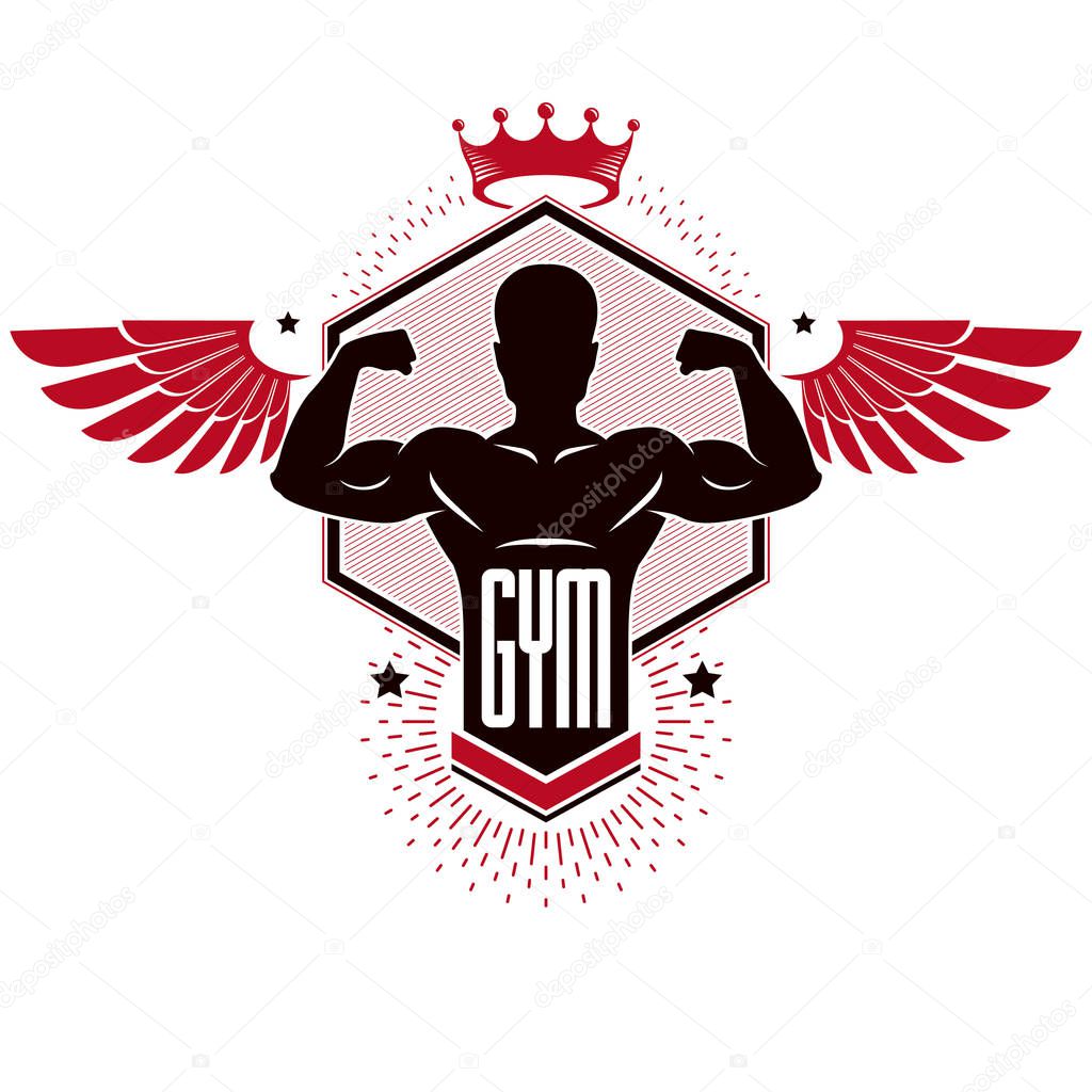 Sport logo for weightlifting gym and fitness club