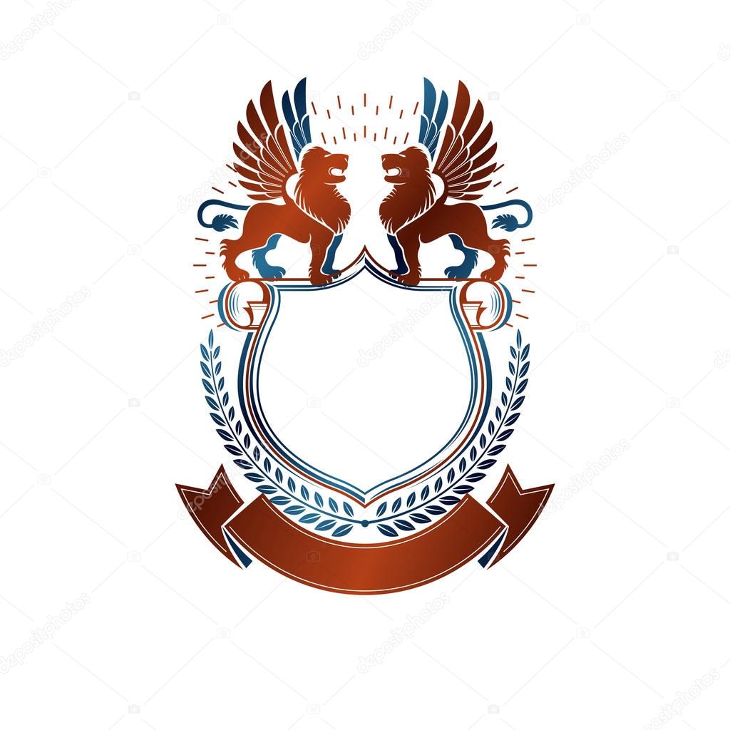 Graphic winged emblem 