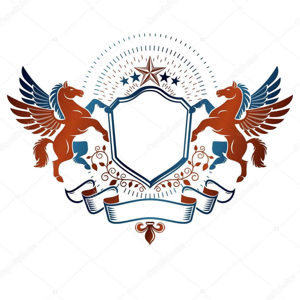 Heraldic Coat of Arms decorative logo 