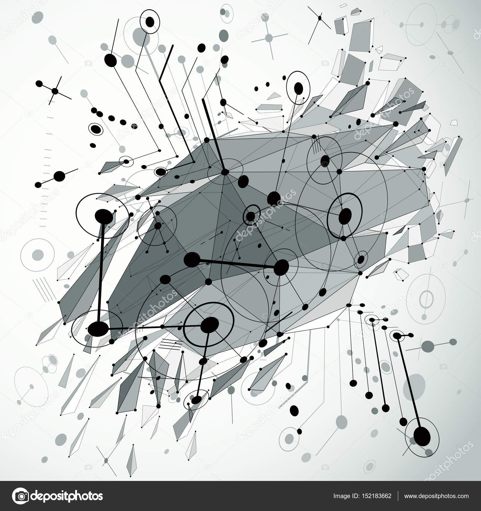 Technical abstraction created in low poly style Stock Vector Image by
