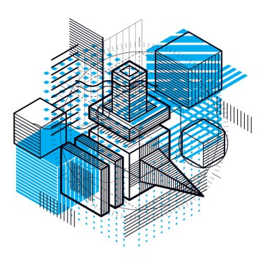soyut izometrik çizgiler ve şekiller arka plan.