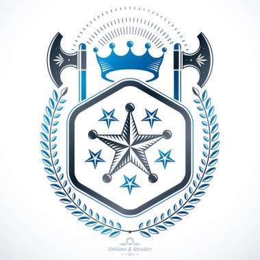Vintage Hanedanlık armaları tasarım amblemi 