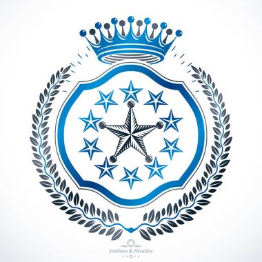 Vintage Hanedanlık armaları tasarım amblemi 