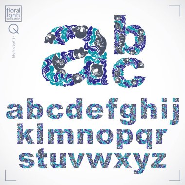 Çiçek yazı tipi, küçük harf alfabe harfleri