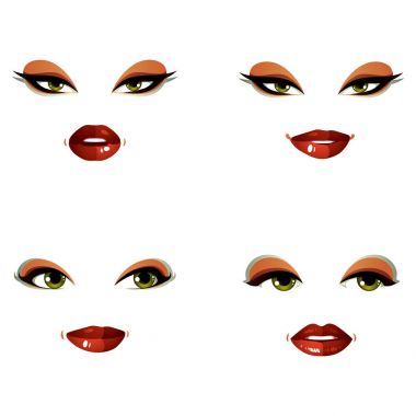 Seksi kadın portreleri kümesi 