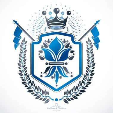 Vintage Hanedanlık armaları tasarım amblemi 