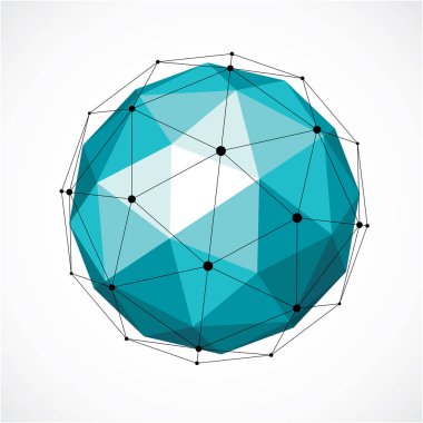 Boyutlu wireframe düşük Poli nesne