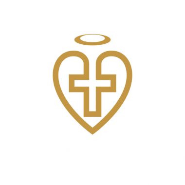 Tanrı Christian sevgi kavramsal logo tasarımı