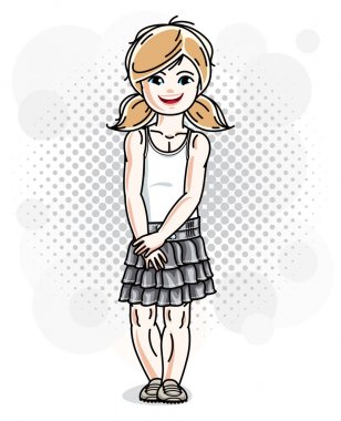 Şirin mutlu sarışın kız