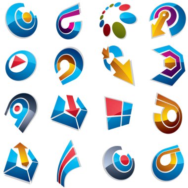 boyutlu iş ve kurumsal grafik sembolleri