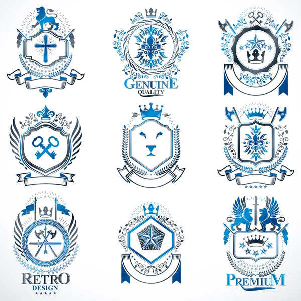 Classy heraldic Coat of Arms. — Stock Vector