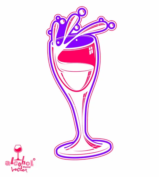 Realistic 3d wineglass — Stock Vector