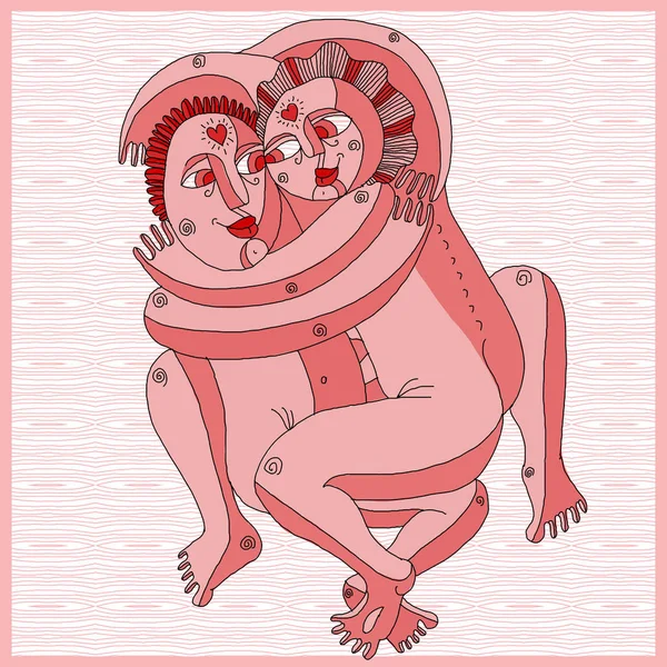 Heterosexual couple making love — Stock Vector