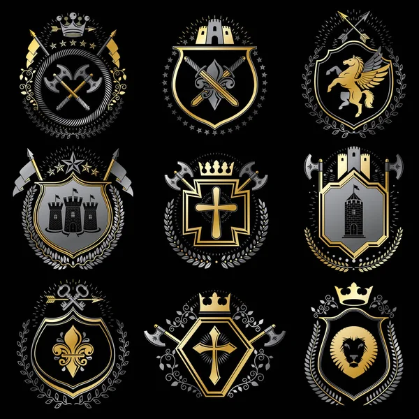 Vintage heraldikai címer — Stock Vector