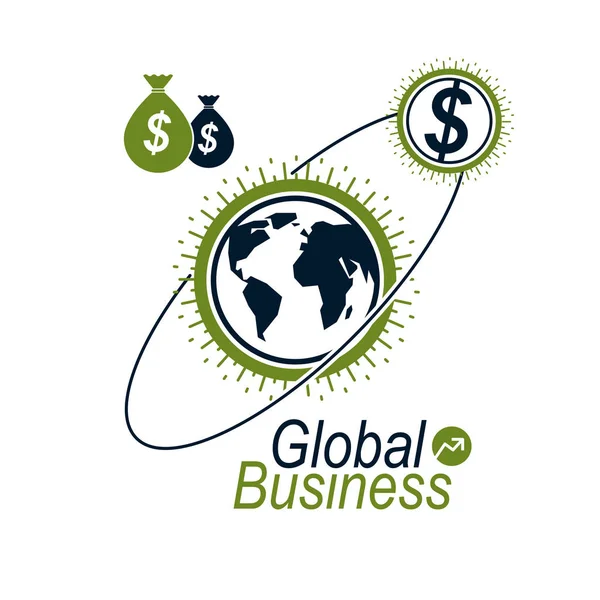 Global Business en E-Business creatief logo — Stockvector