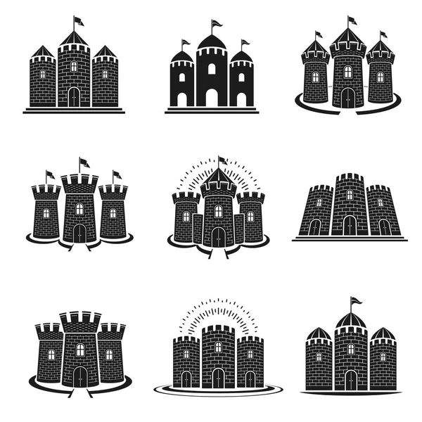Ancient Citadels emblems set. — Stock Vector
