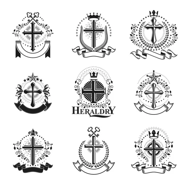 Геральдичний герб декоративні логотипи — стоковий вектор
