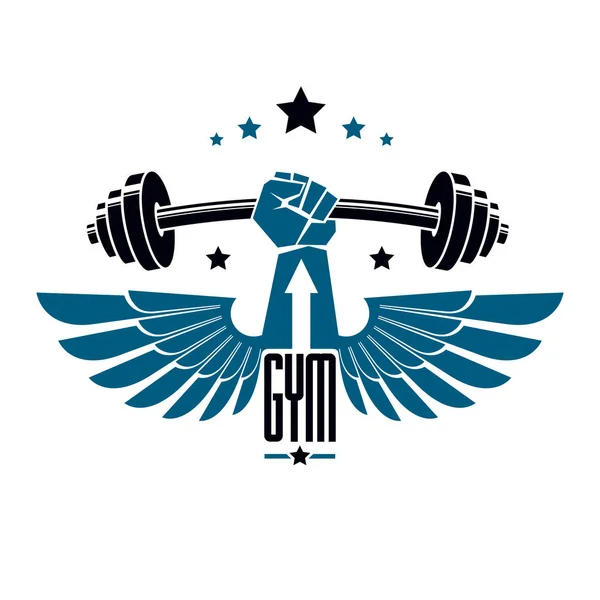 Logo voor zwaargewicht sportschool — Stockvector