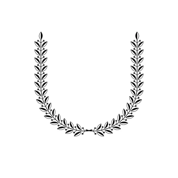 Laurel Wreath blommig emblem. — Stock vektor