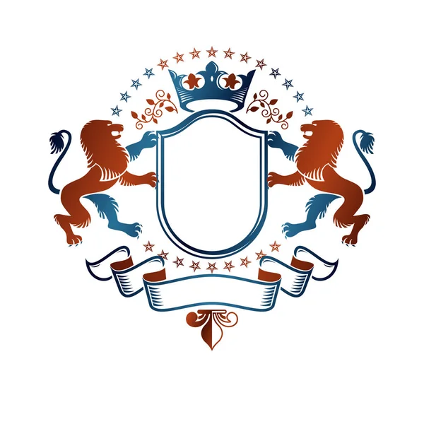 Heraldische wapen decoratieve logo — Stockvector