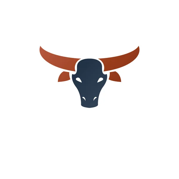 Cabeça de touro com chifres — Vetor de Stock