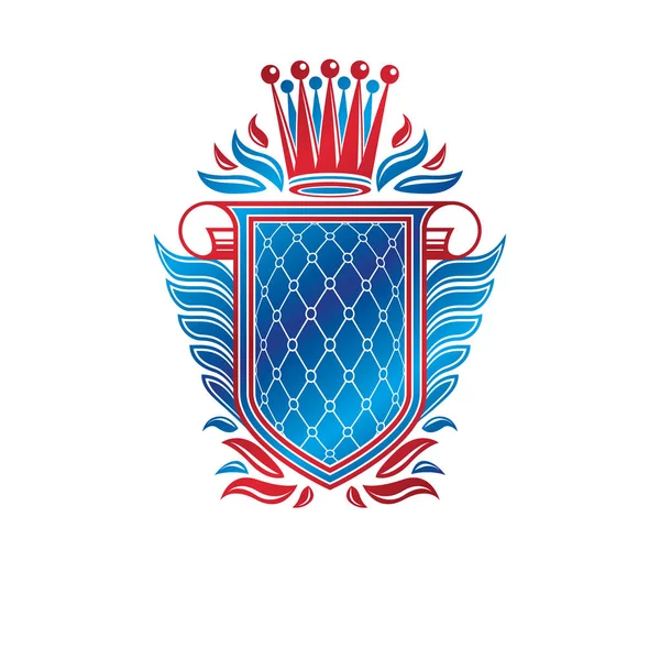 Emblema decorativo escudo de armas heráldico — Vector de stock