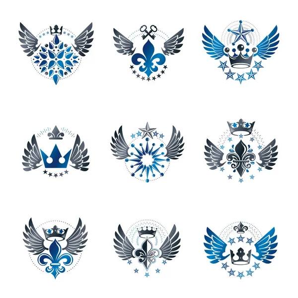 Brasão Heráldico de Armas logotipos decorativos —  Vetores de Stock