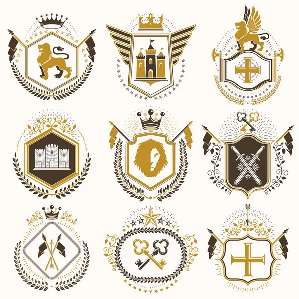 Vintage heraldikai címer — Stock Vector