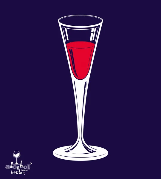 Coupe de champagne isolée sur fond sombre , — Image vectorielle