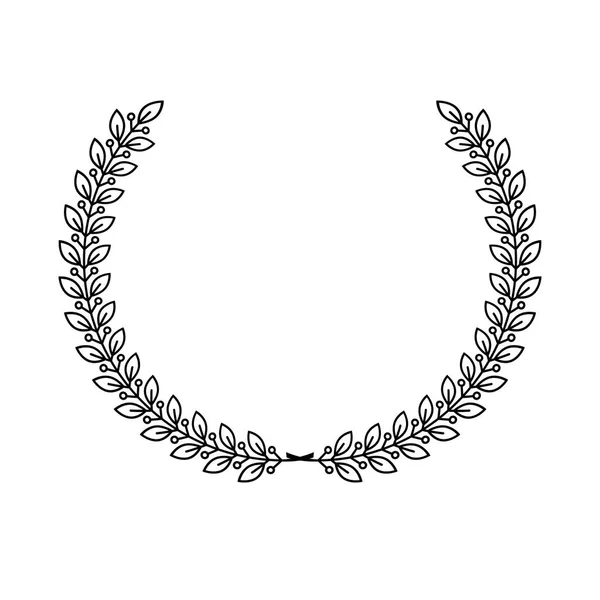Laurel Wreath blommig antika emblem. — Stock vektor