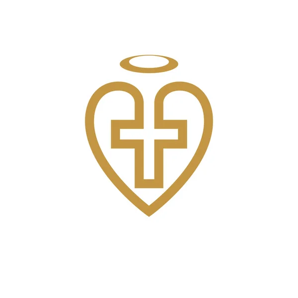 Tanrı Christian sevgi kavramsal logo tasarımı — Stok Vektör