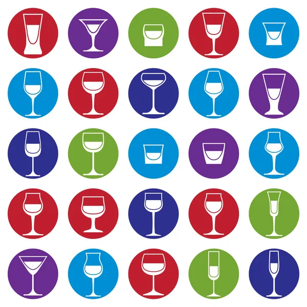 Drinking glasses collection — Stock Vector