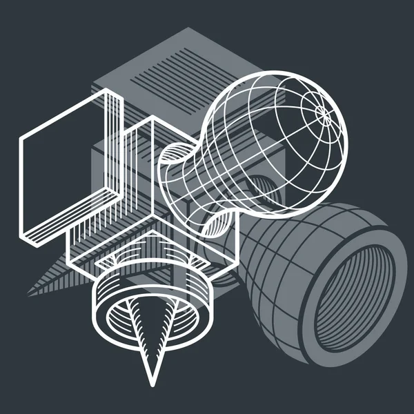 Construção trigonométrica abstrata — Vetor de Stock