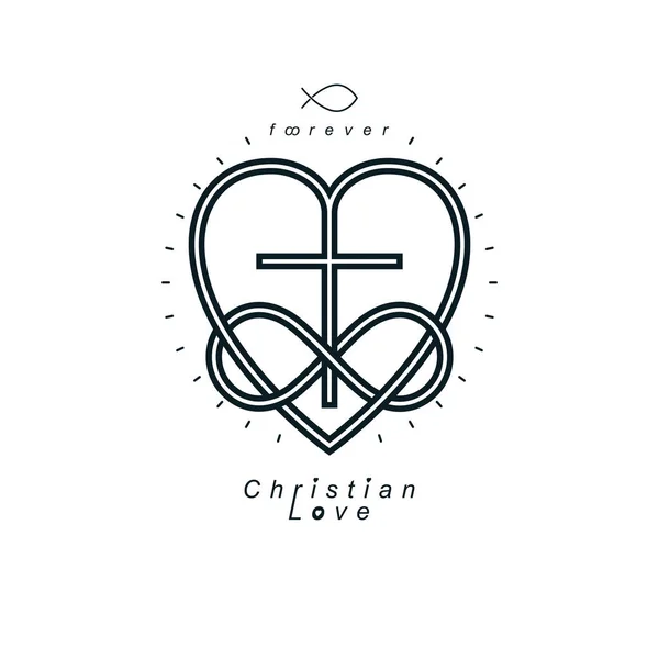 Véritable amour chrétien infini et croyance en Dieu — Image vectorielle
