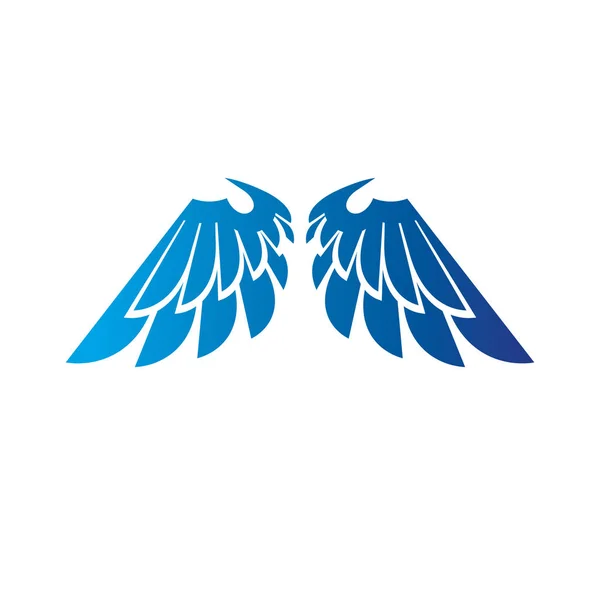 Antiga simbólica azul Asas emblema . — Vetor de Stock