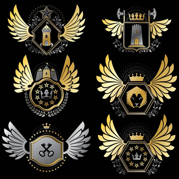紋章の装飾的な紋章付き外衣 — ストックベクタ
