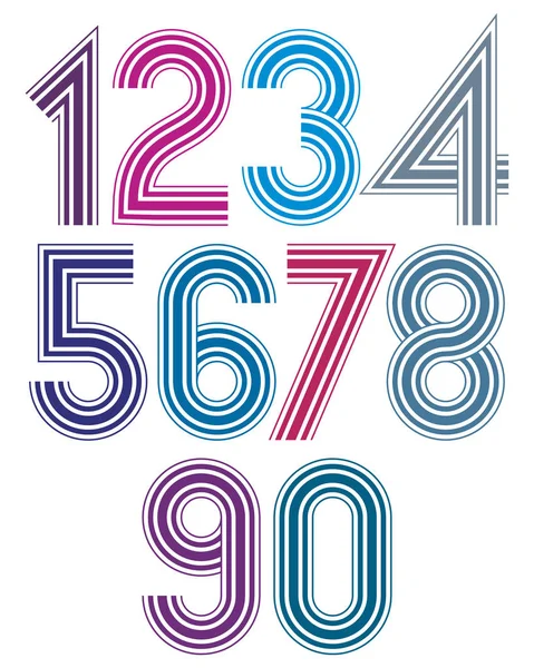 Bright cartoon striped extensive numbers — Stock Vector