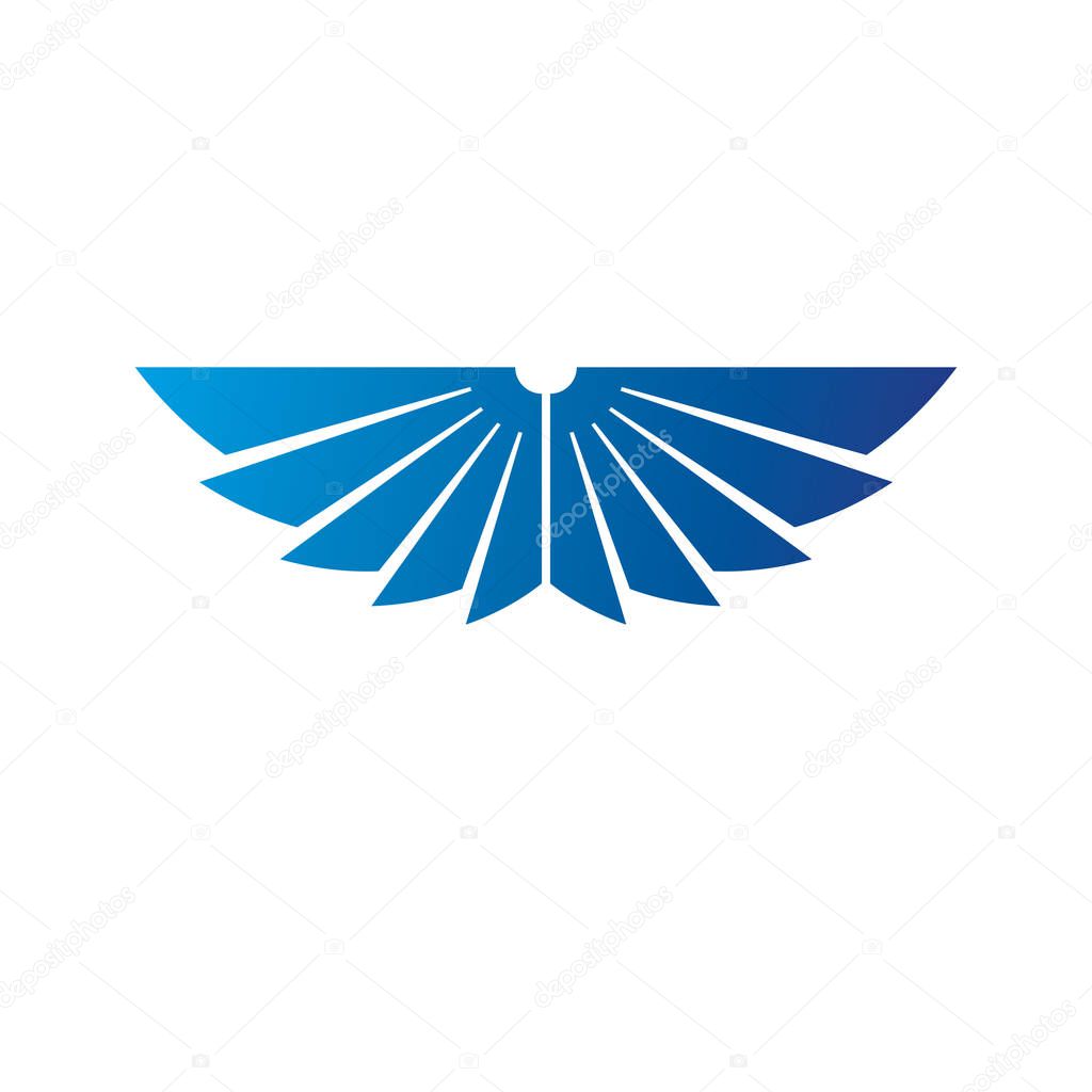 Blue freedom Wings emblem. 