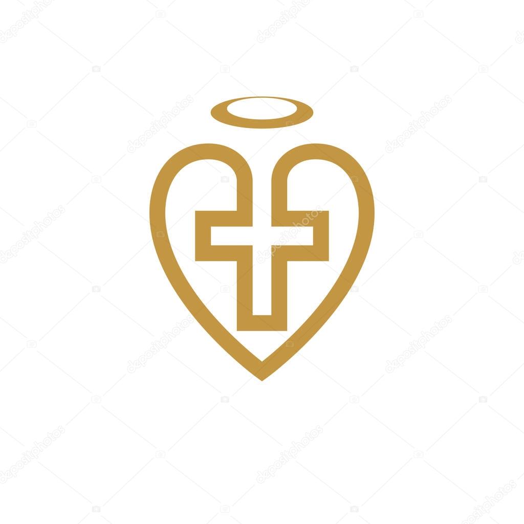 God Christian Love conceptual logo design
