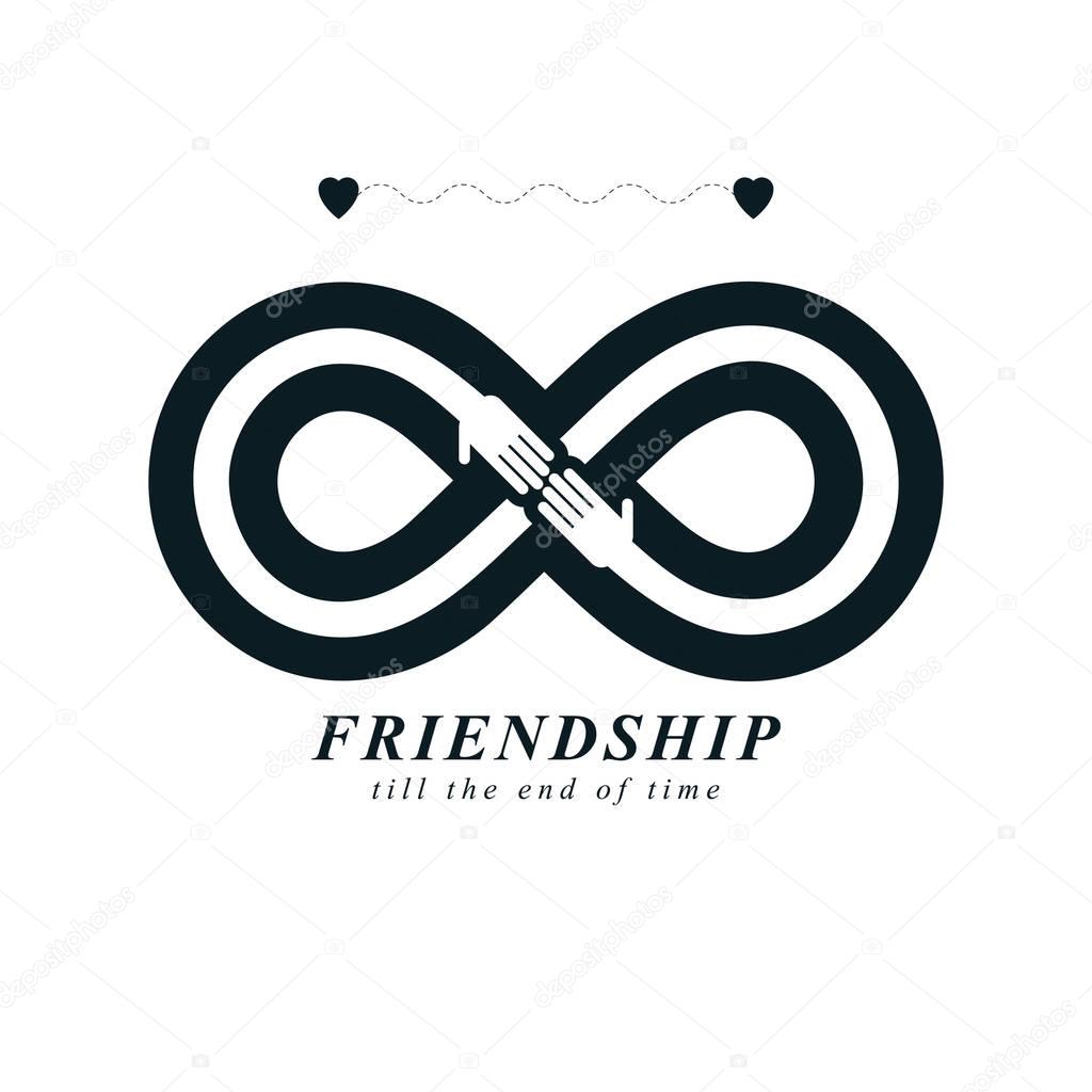 Infinity sign with two hands touching each other