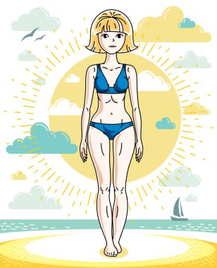 Genç sarışın kadın.