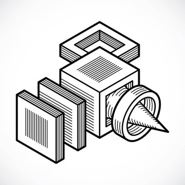 izometrik şekiller kompozisyon