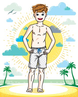 Sevimli küçük genç çocuk 