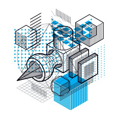 izometrik şekiller kompozisyon