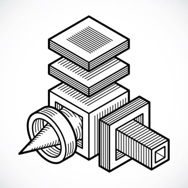 izometrik şekiller kompozisyon