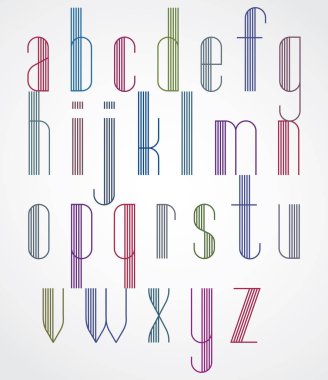  çizgili uzun boylu renkli yazı tipi