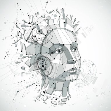 poligonal kadın yüzü