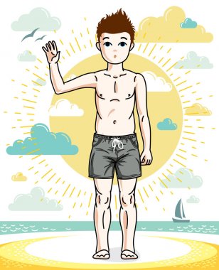 Şirin küçük çocuk. 