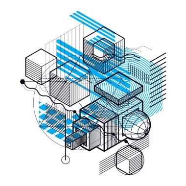 izometrik şekiller kompozisyon